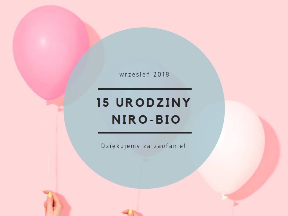 baner informujący o jubileuszu firmy NIRO Bio.