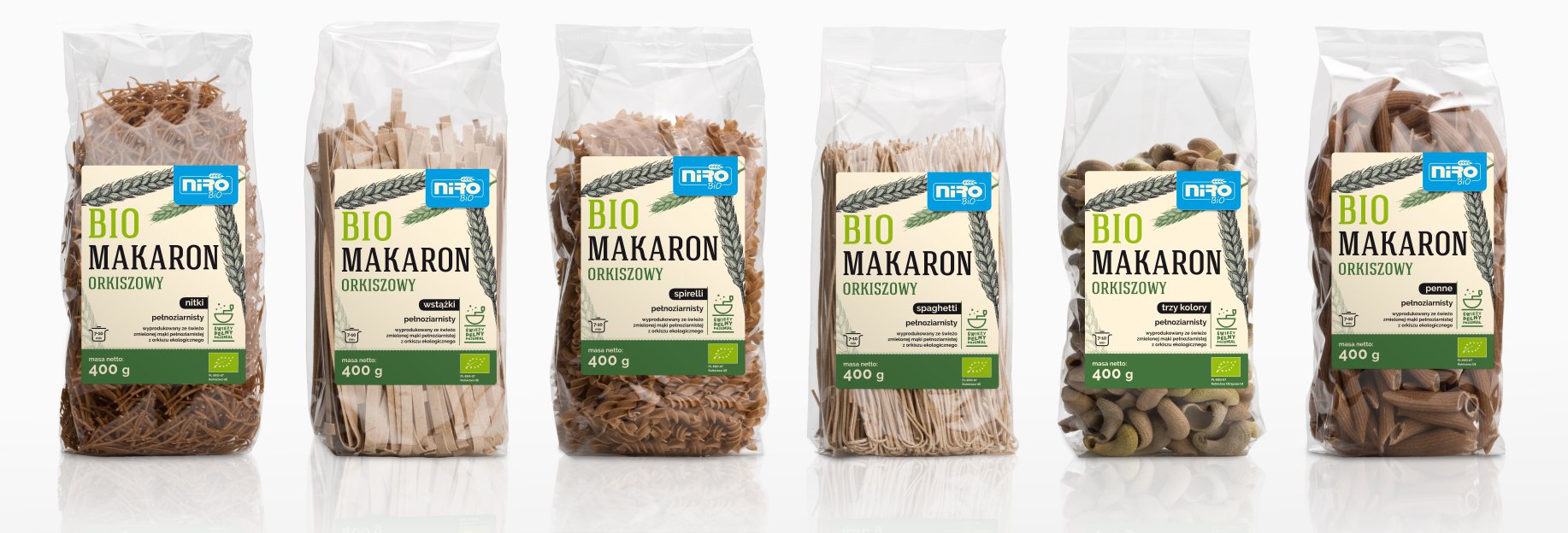 pelnoziarniste makarony orkiszowe niro bio